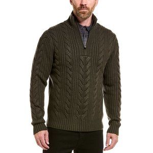 NWT $595 Vince Quarter-Zip Cable Wool & Cashmere-Blend Pullover Men's